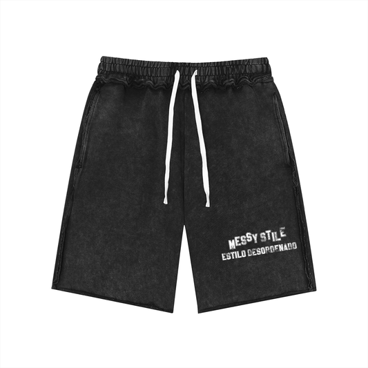 Unisex Mineral Wash Raw Edge Shorts